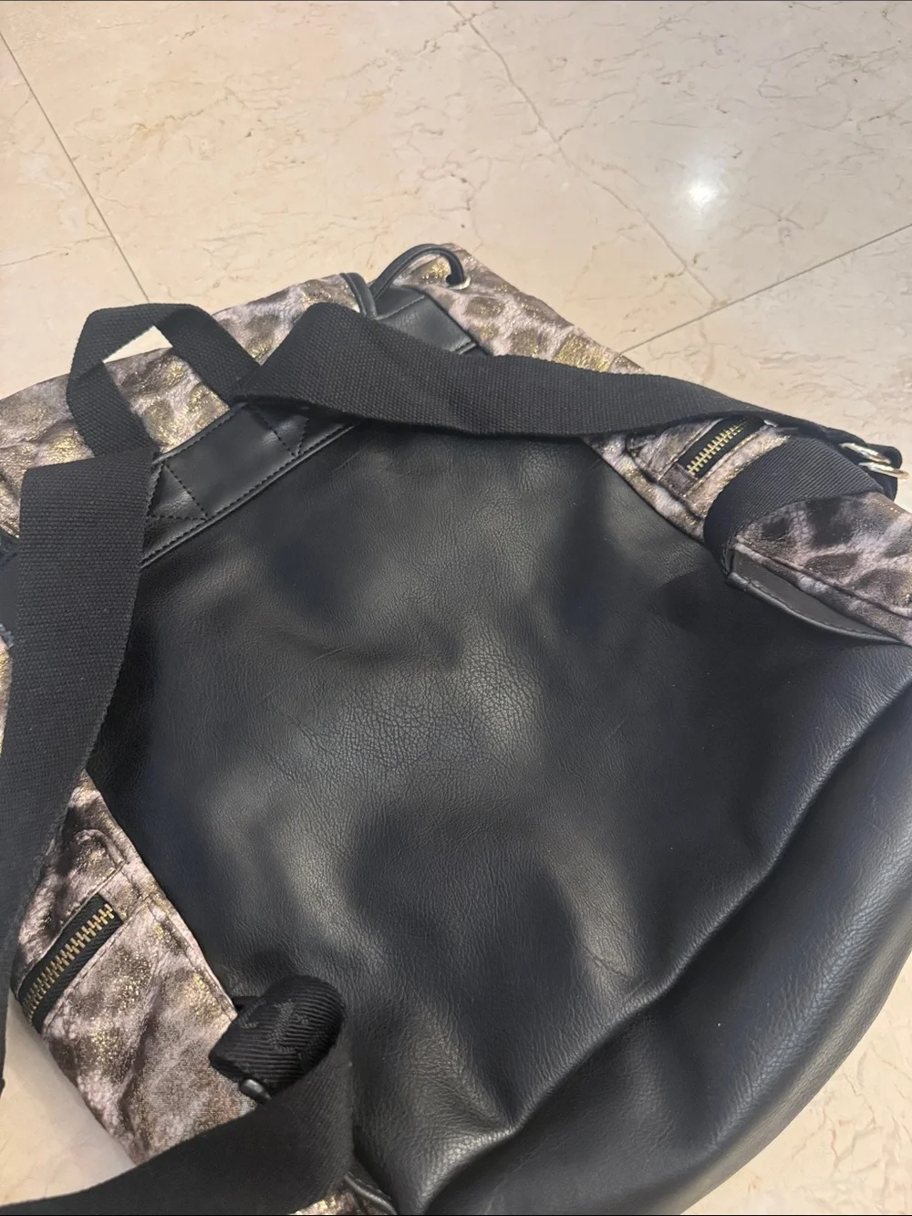 Metallic Leopard Print JUICY COUTURE Backpack with Black Trim VINTAGE
